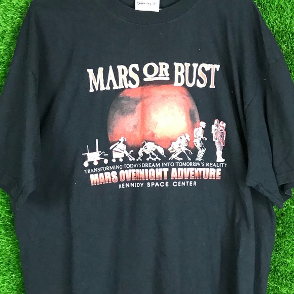 Kennedy Space Center Mars Or Bust Tee Shirt Astro - Picture 2 of 6